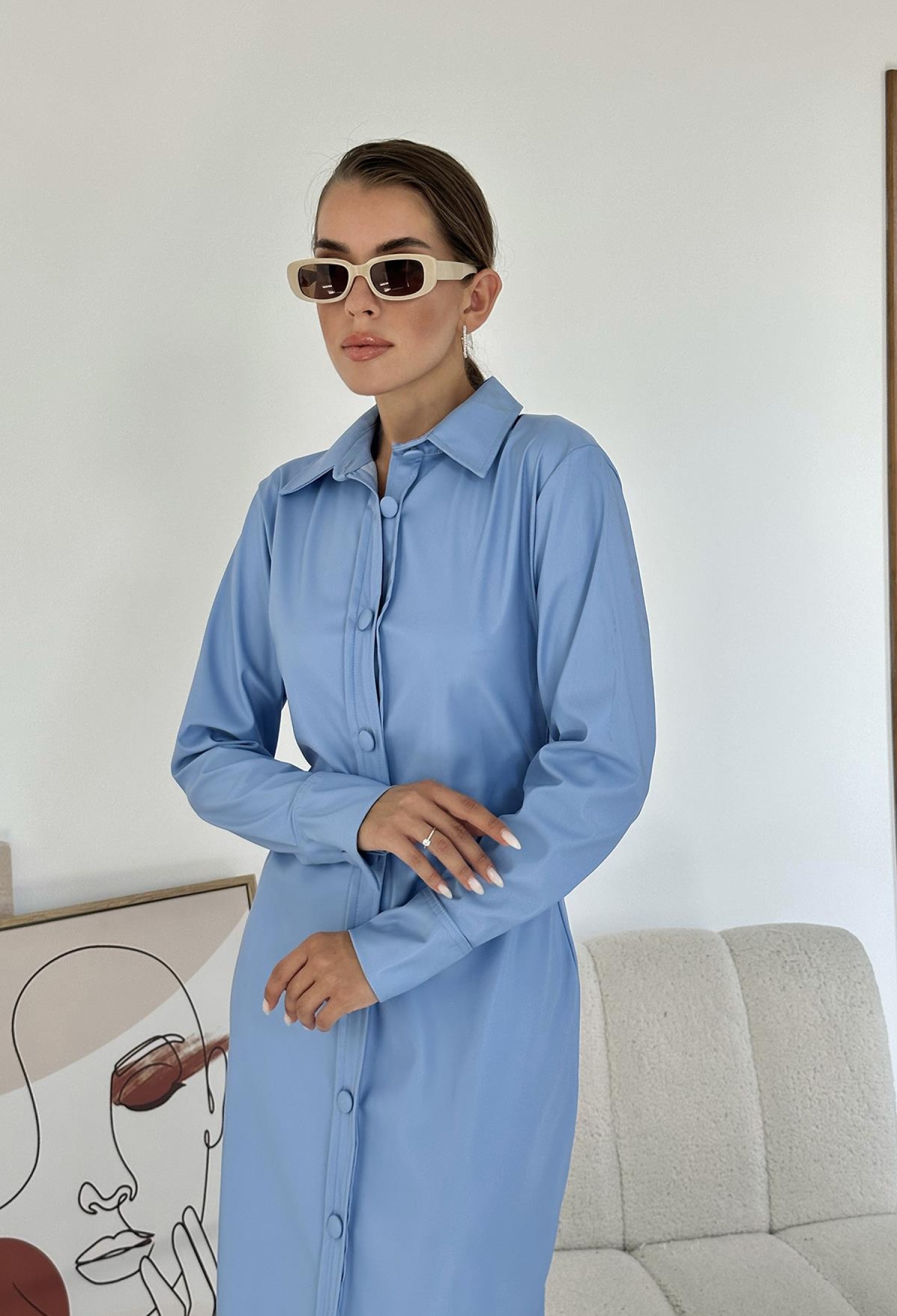 Buttoned Leather Dress - Brand: Elisa - Women & Kids, Baby Clothes Wholesale - TheBS Women