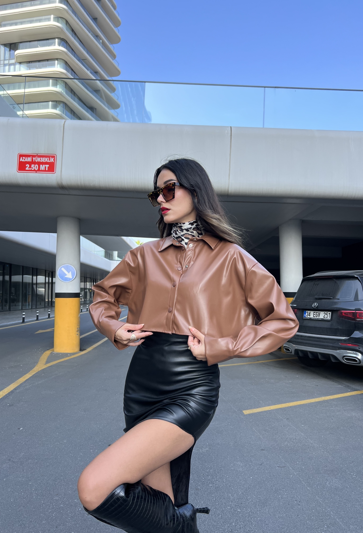 Crop Leather Shirt - Brand: First Angels - Women & Kids, Baby Clothes Wholesale - TheBS Women