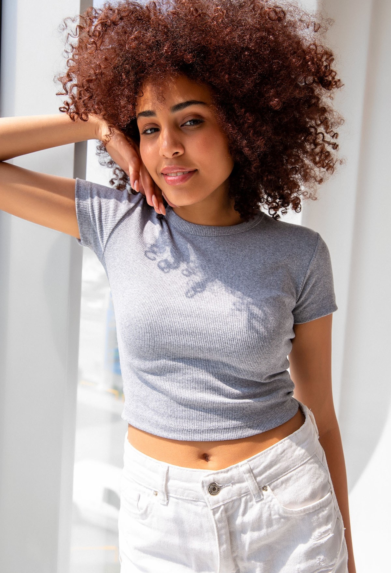 Ribbed Crew Neck Basic T-shirt - Brand: la & vetta - Women & Kids, Baby Clothes Wholesale - TheBS Women