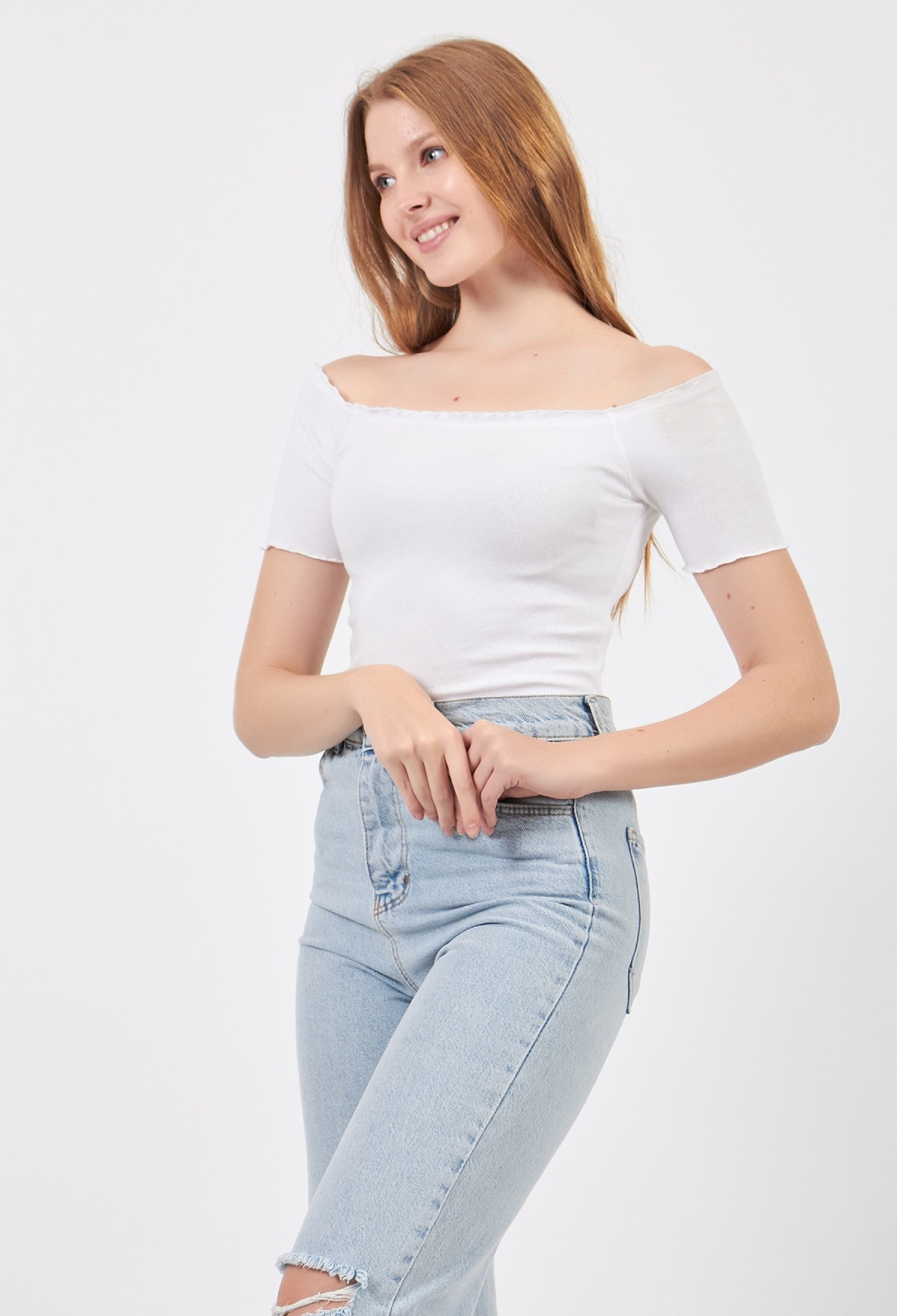 Knitted Carmen Collar Crop Blouse - Brand: la & vetta - Women & Kids, Baby Clothes Wholesale - TheBS Women