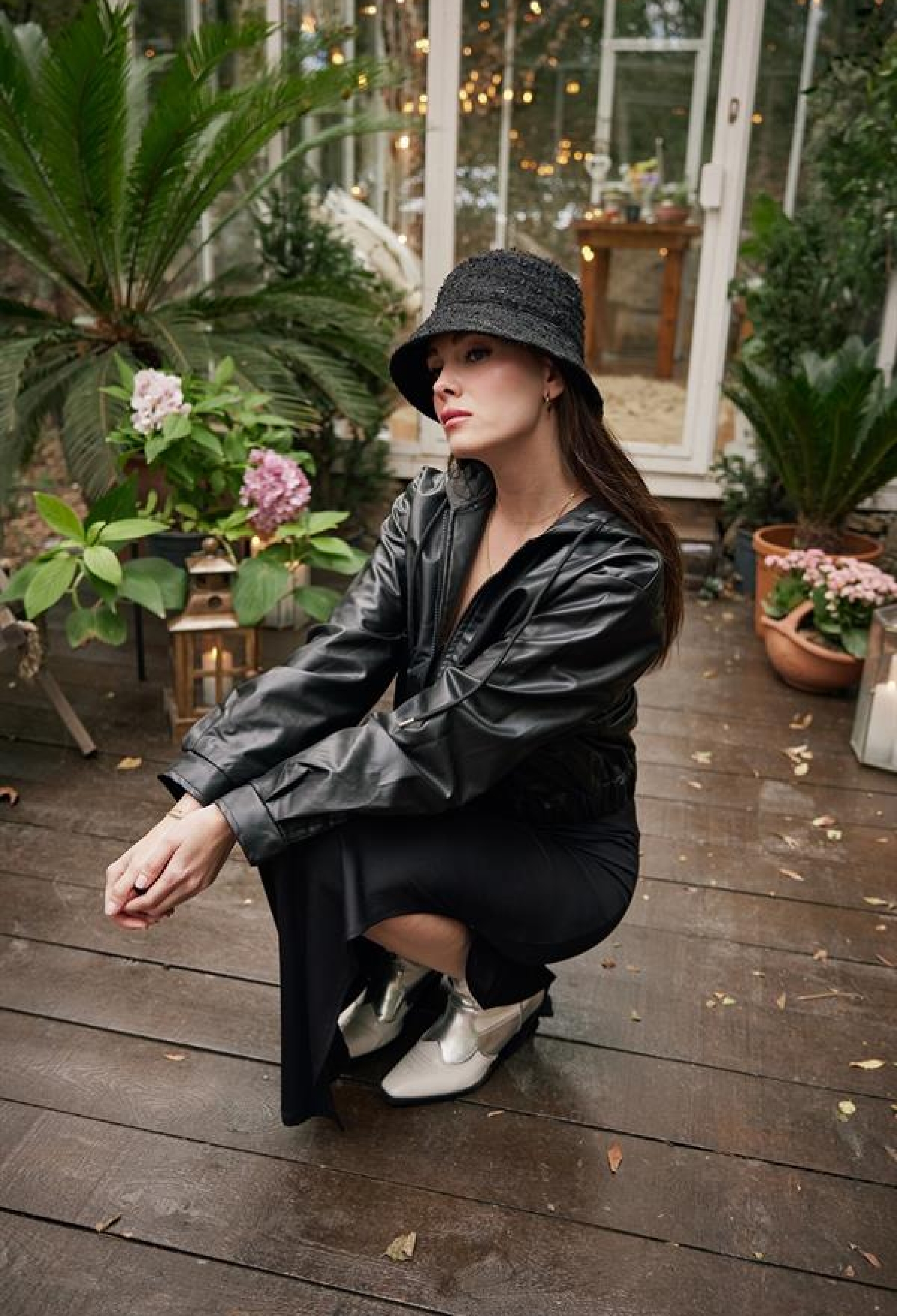 Faux Leather Hooded Women's Jacket With Elastic Waist - Brand: Levure - Women & Kids, Baby Clothes Wholesale - TheBS Women