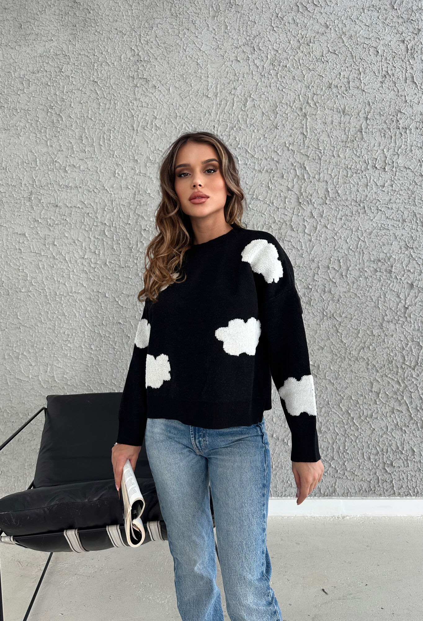 Cloud Embroidered Sweater - Brand: My Fashion - Women & Kids, Baby Clothes Wholesale - TheBS Women