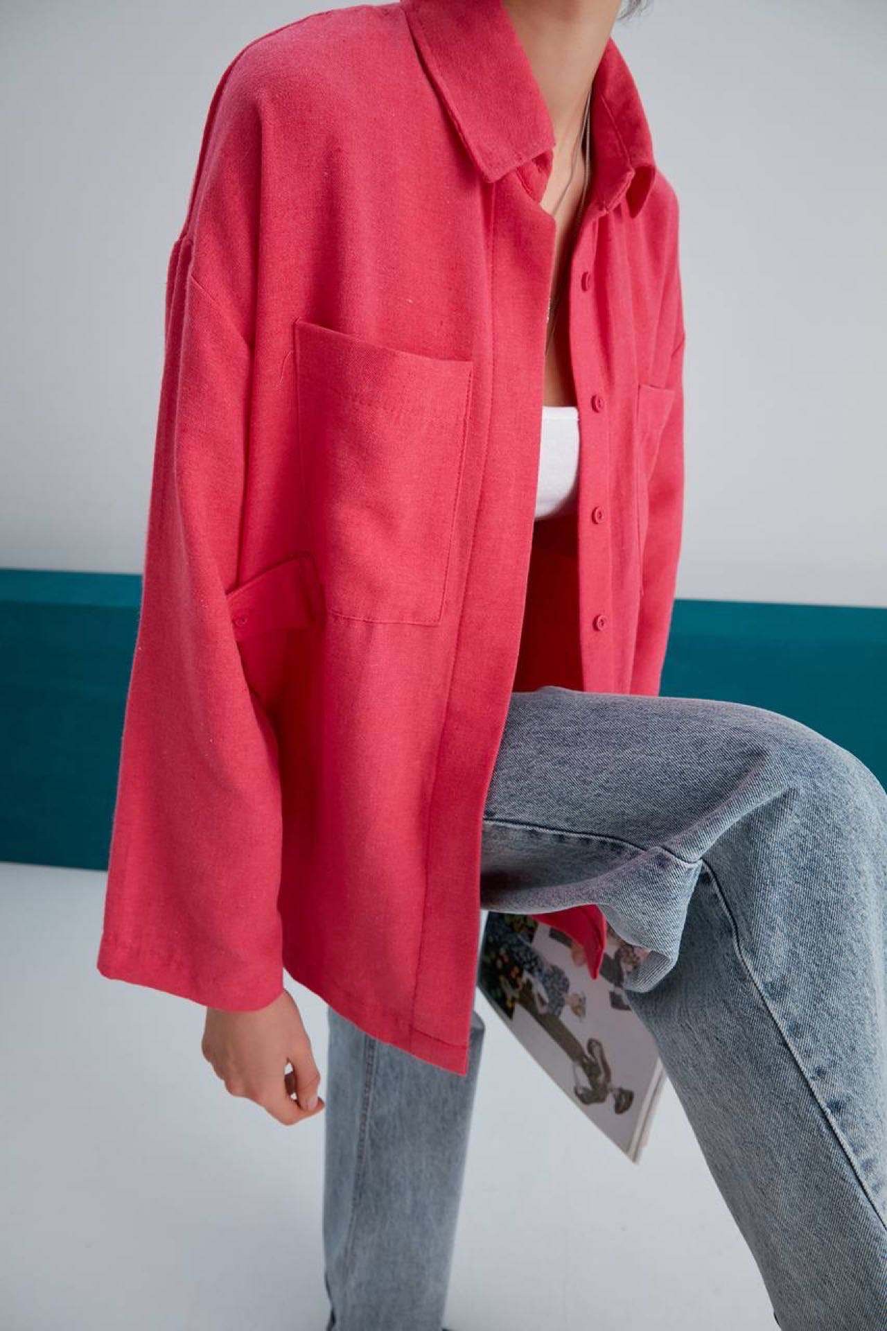 Double Pocket Linen Shirt - Brand: My Fashion - Women & Kids, Baby Clothes Wholesale - TheBS Women