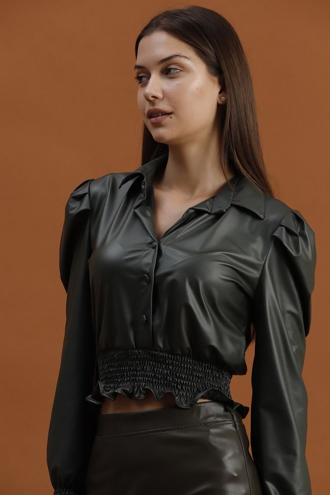 Faux Leather Evening Dress Blouse – Brand: Topshow – Women & Kids, Baby Clothes Wholesale – TheBS Women