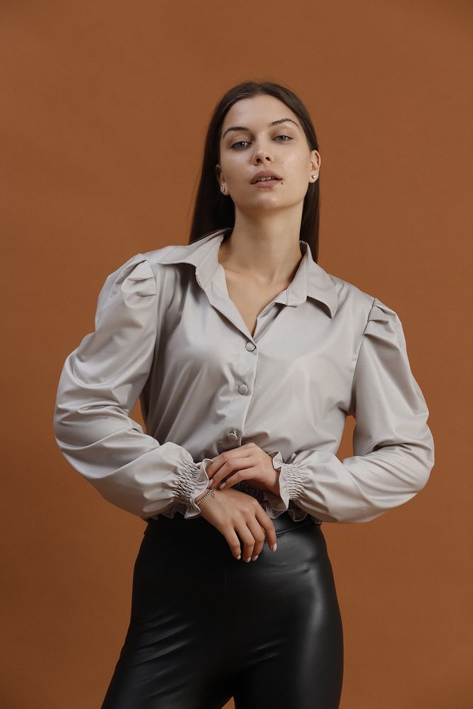 Faux Leather Evening Dress Blouse – Brand: Topshow – Women & Kids, Baby Clothes Wholesale – TheBS Women