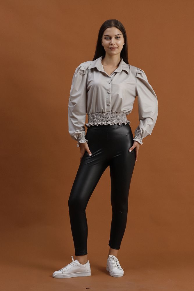 Faux Leather Evening Dress Blouse – Brand: Topshow – Women & Kids, Baby Clothes Wholesale – TheBS Women