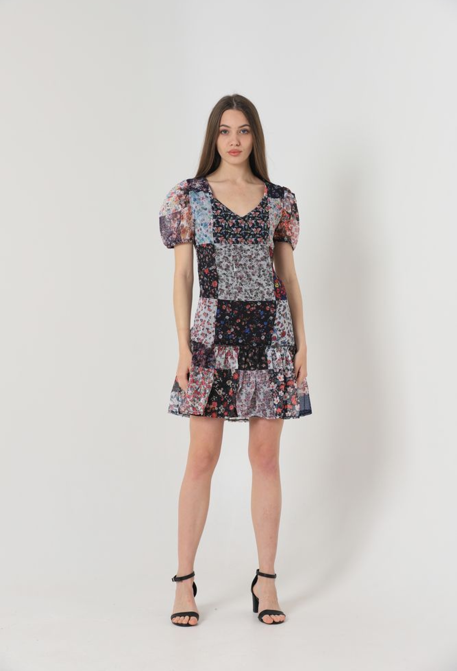 Mixed Floral V-Neck Short Sleeve Dress - Brand: Topshow - Women & Kids, Baby Clothes Wholesale - TheBS Women