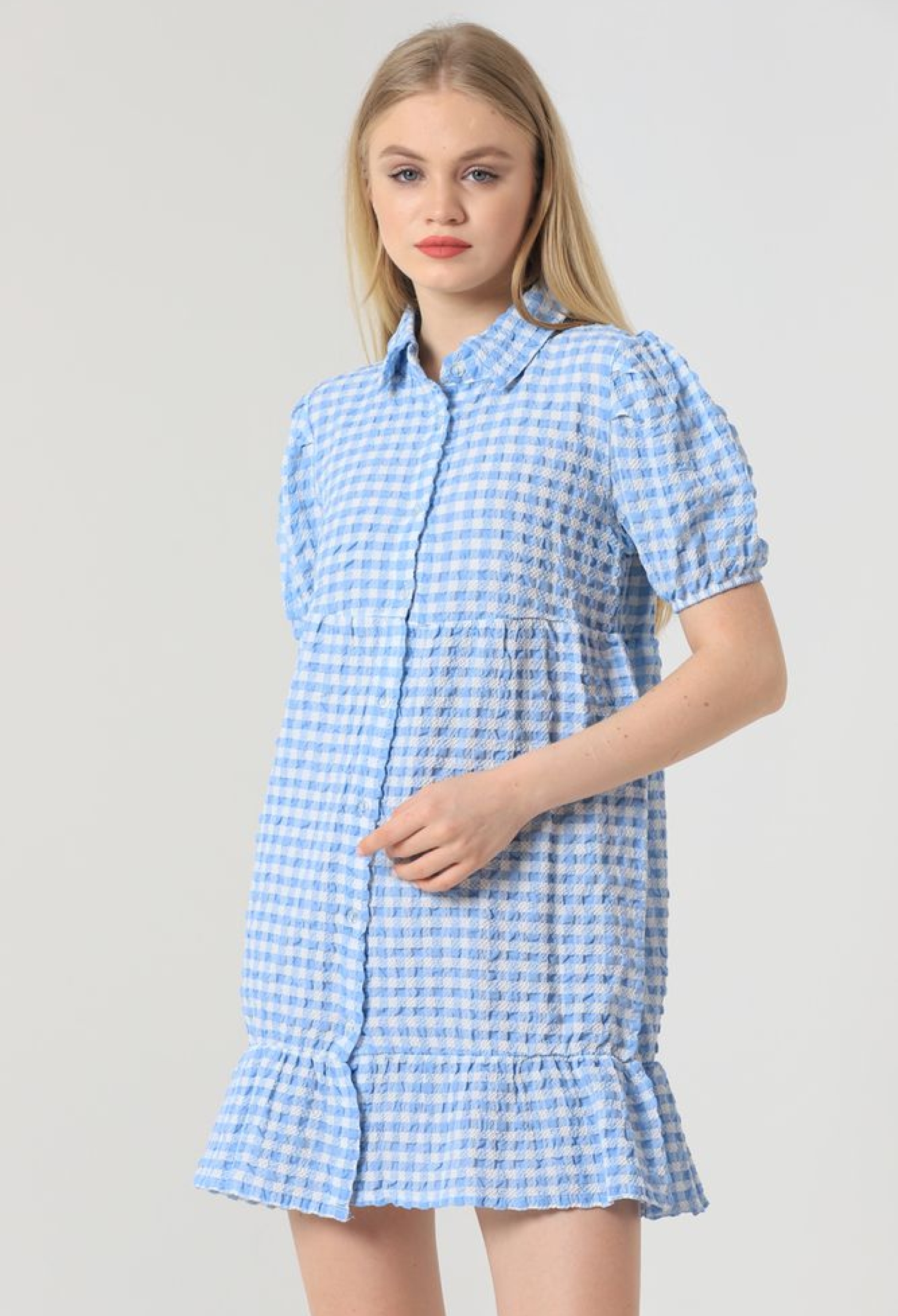 Shirt Collar Halterneck Dress - Blue - Brand: Topshow - Women & Kids, Baby Clothes Wholesale - TheBS Women