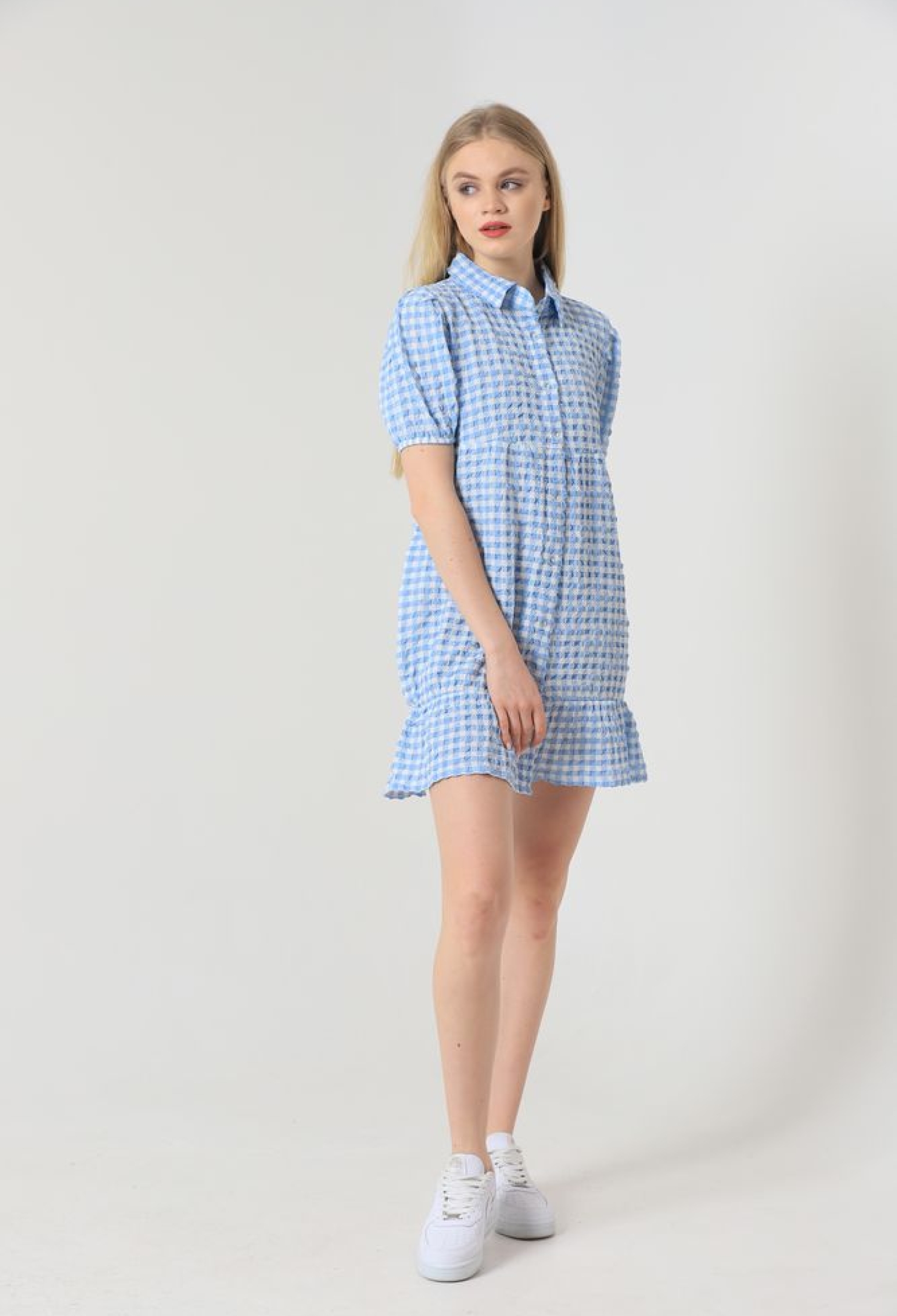 Shirt Collar Halterneck Dress - Blue - Brand: Topshow - Women & Kids, Baby Clothes Wholesale - TheBS Women