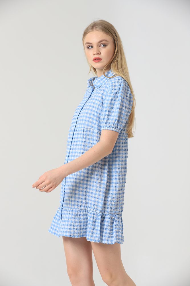 Shirt Collar Halterneck Dress – Blue – Brand: Topshow – Women & Kids, Baby Clothes Wholesale – TheBS Women