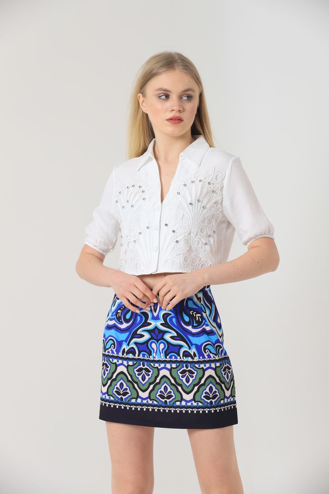 Leaf Patterned Stone Shirt – Brand: Topshow – Women & Kids, Baby Clothes Wholesale – TheBS Women