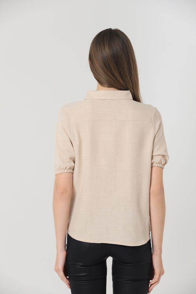 Half Sleeve Lace Detailed Shirt – Stone – Brand: Topshow – Women & Kids, Baby Clothes Wholesale – TheBS Women