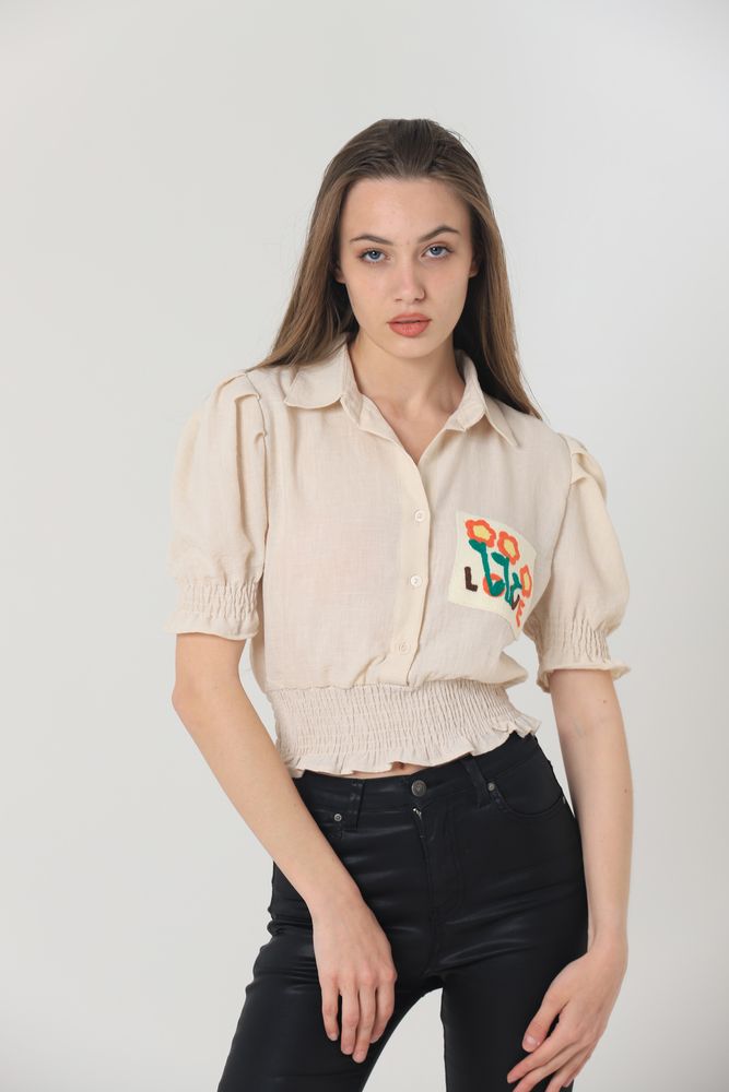 Pocket Embroidered Shirt – Brand: Topshow – Women & Kids, Baby Clothes Wholesale – TheBS Women