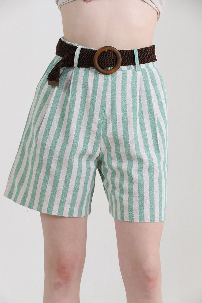 Striped Belted Linen Shorts – Brand: Topshow – Women & Kids, Baby Clothes Wholesale – TheBS Women