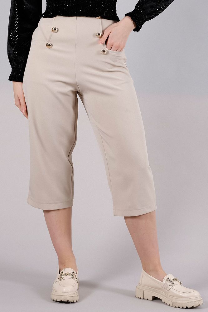 Casual Trousers With Decorative Buttons And Pockets – Light – Brand: Topshow – Women & Kids, Baby Clothes Wholesale – TheBS Women