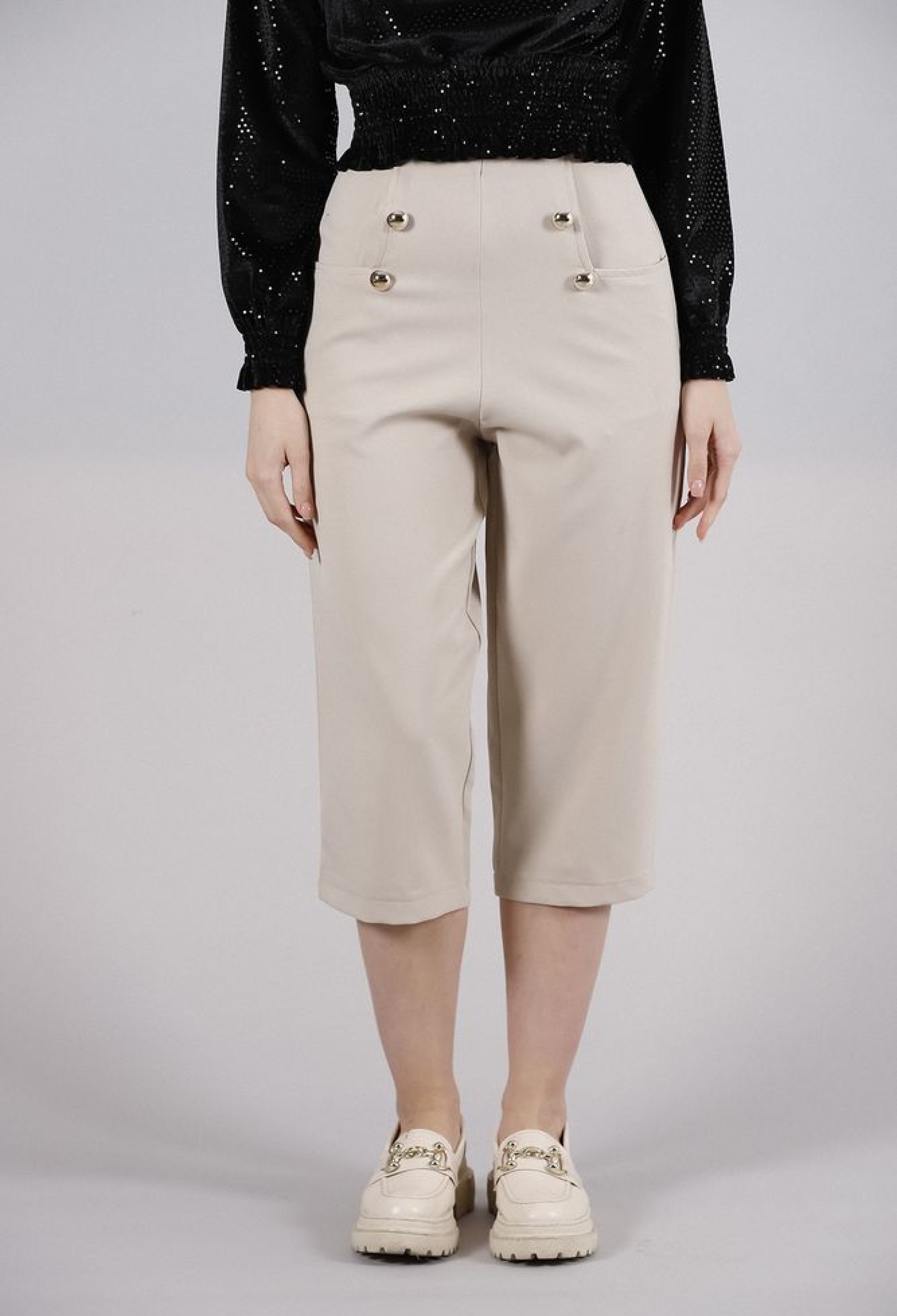 Casual Trousers With Decorative Buttons And Pockets - Light - Brand: Topshow - Women & Kids, Baby Clothes Wholesale - TheBS Women