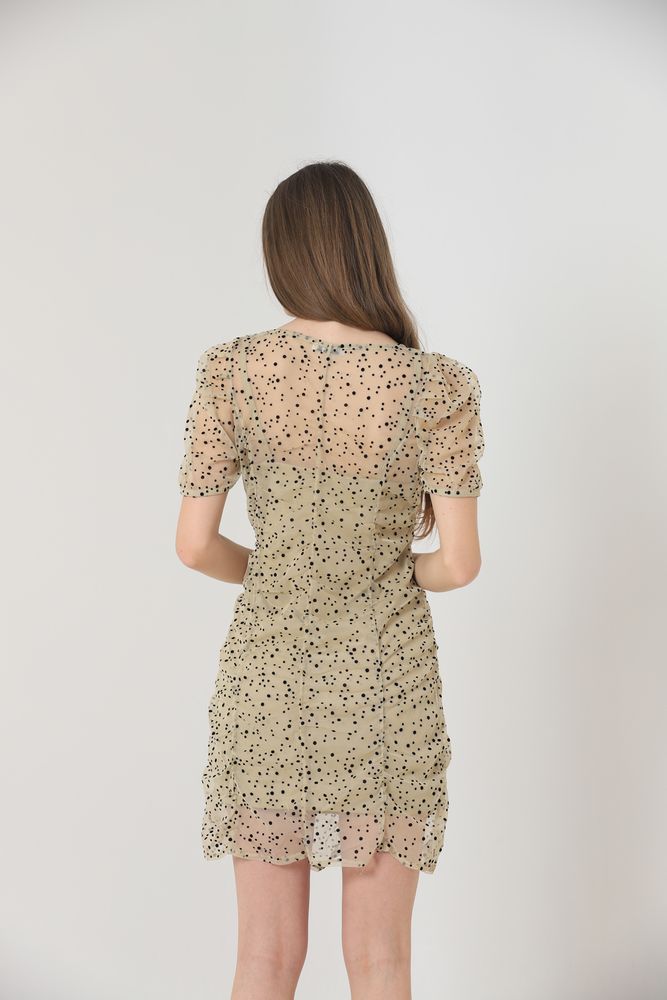 Boat Neck Short Sleeve Dress – Stone & Black – Brand: Topshow – Women & Kids, Baby Clothes Wholesale – TheBS Women