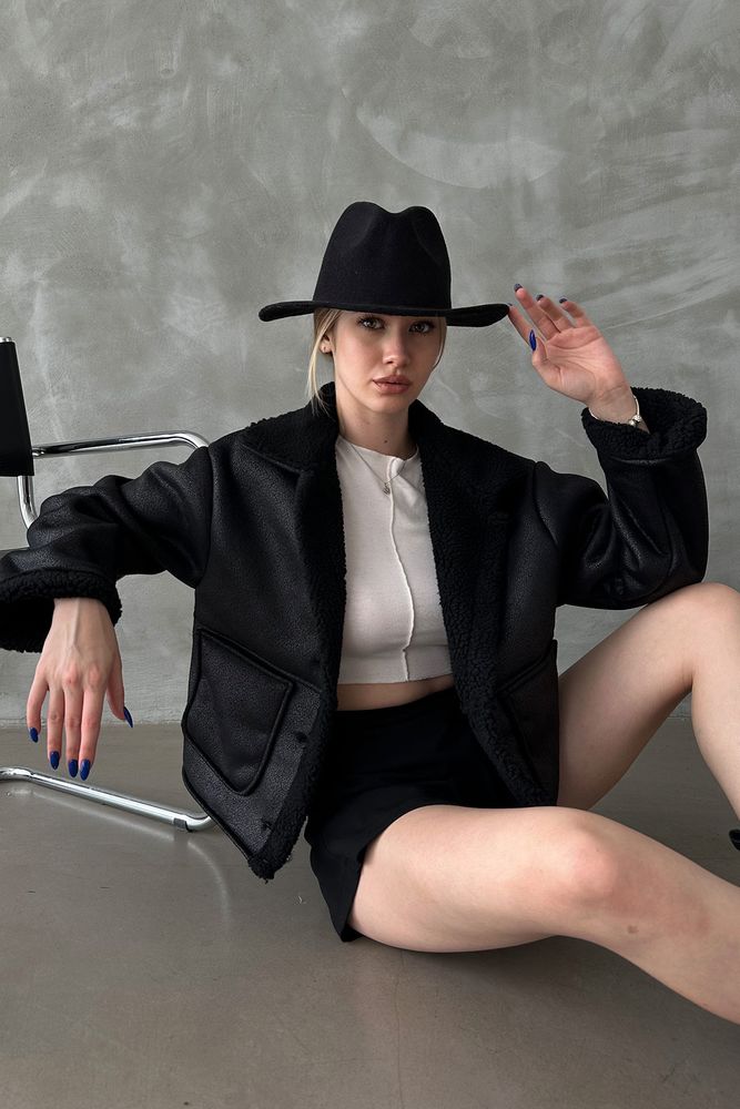 F 1553 Nubuck Collar Fur Coat - Brand: Topshow - Women & Kids, Baby Clothes Wholesale - TheBS Women