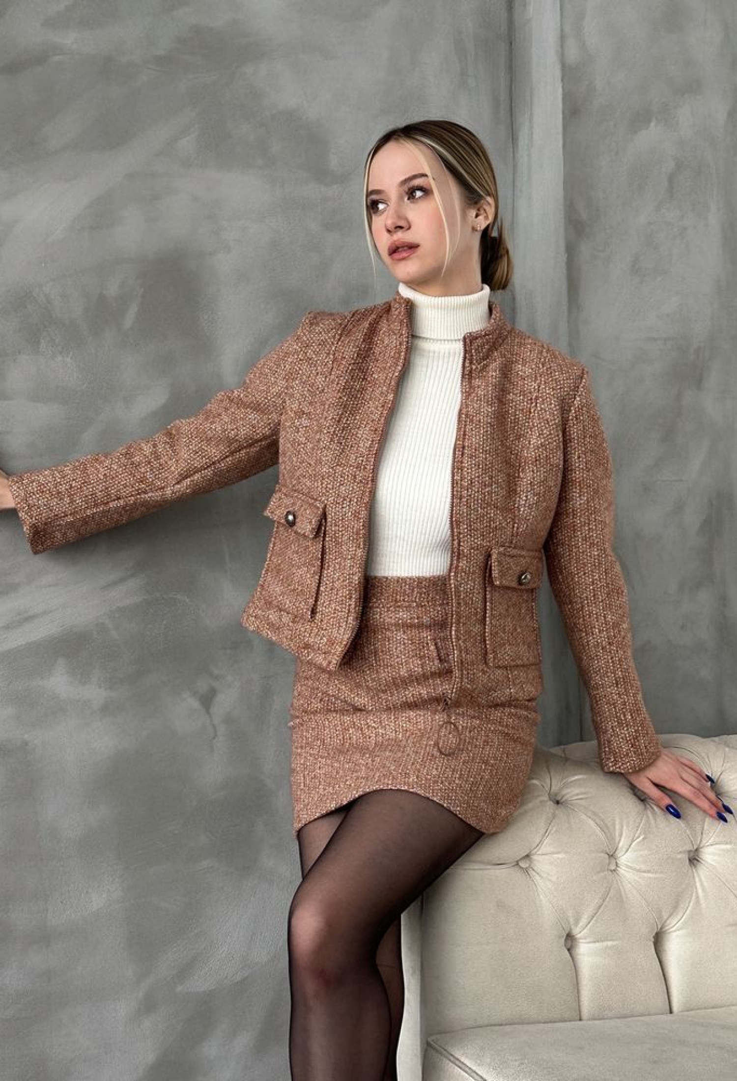 DarkZippered Bowl Coat - Brand: Topshow - Women & Kids, Baby Clothes Wholesale - TheBS Women