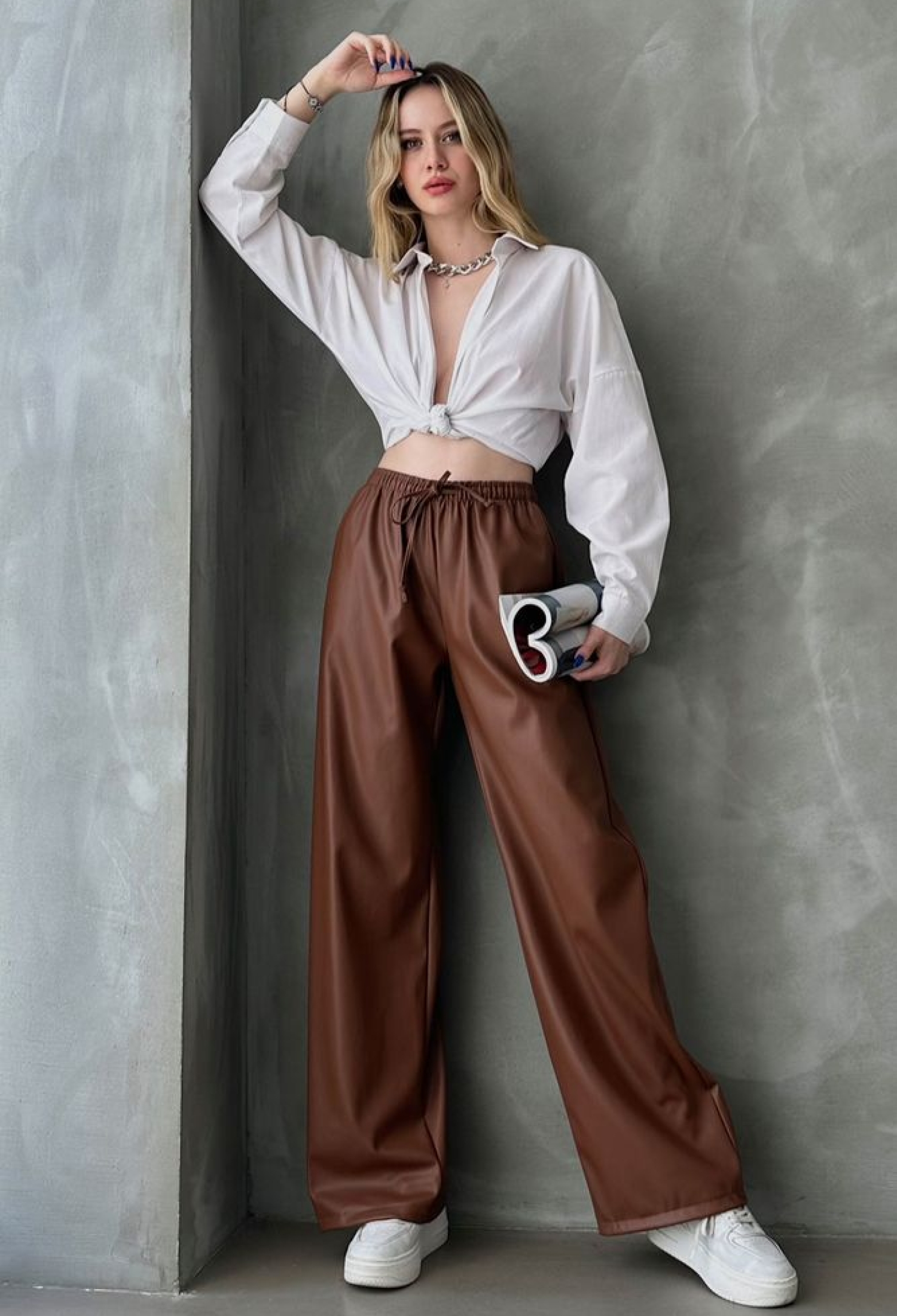 Taba F 1571 Leather Trousers - Brand: Topshow - Women & Kids, Baby Clothes Wholesale - TheBS Women