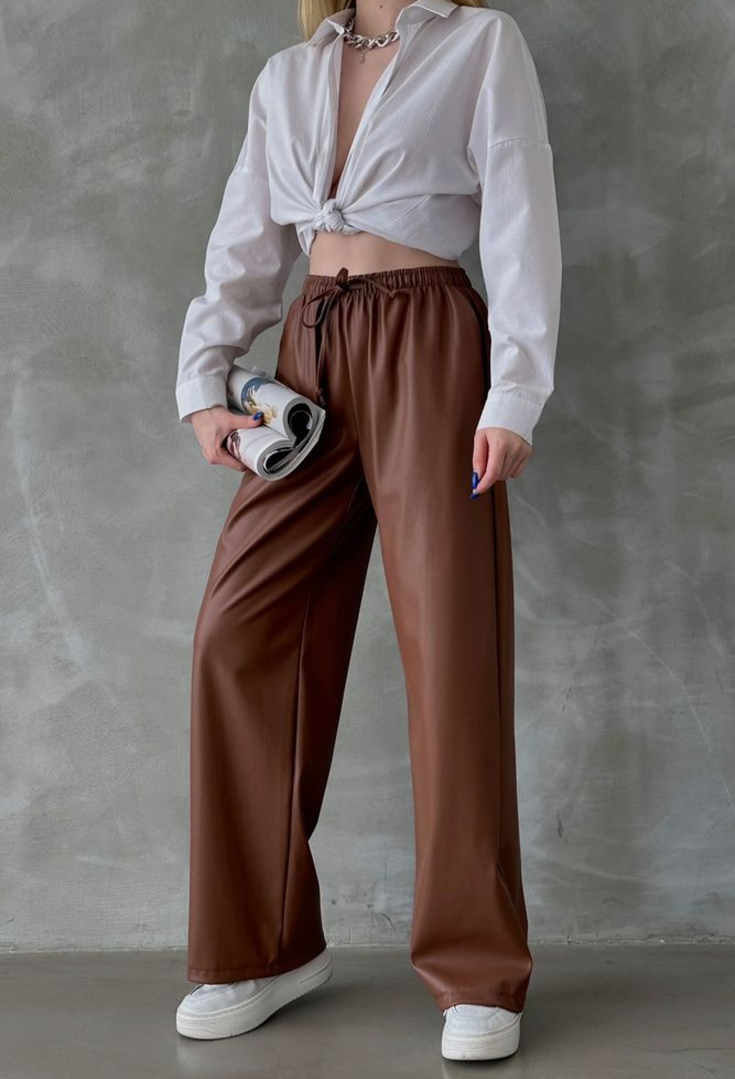 Taba F 1571 Leather Trousers - Brand: Topshow - Women & Kids, Baby Clothes Wholesale - TheBS Women