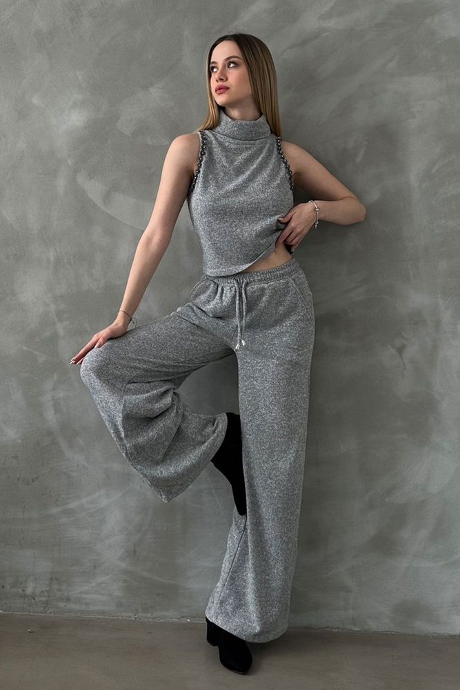 Gray Knitwear Trousers - Brand: Topshow - Women & Kids, Baby Clothes Wholesale - TheBS Women