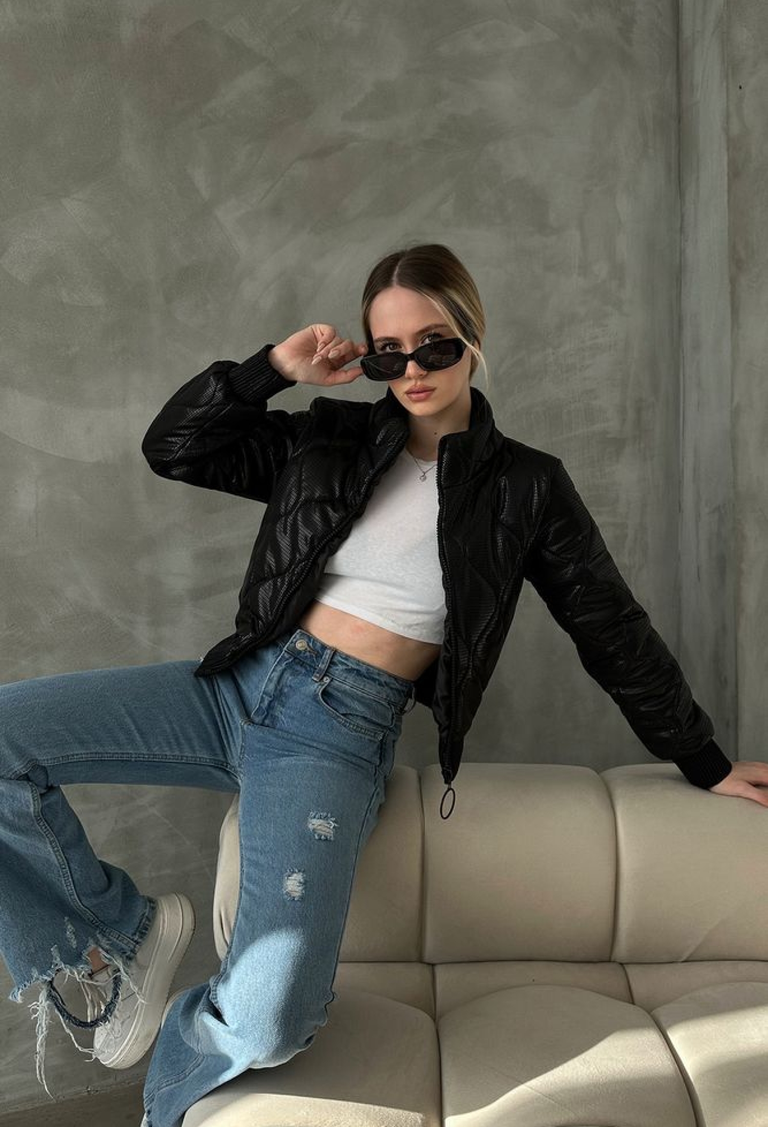 F 1625 Zippered Shiny Coat - Brand: Topshow - Women & Kids, Baby Clothes Wholesale - TheBS Women