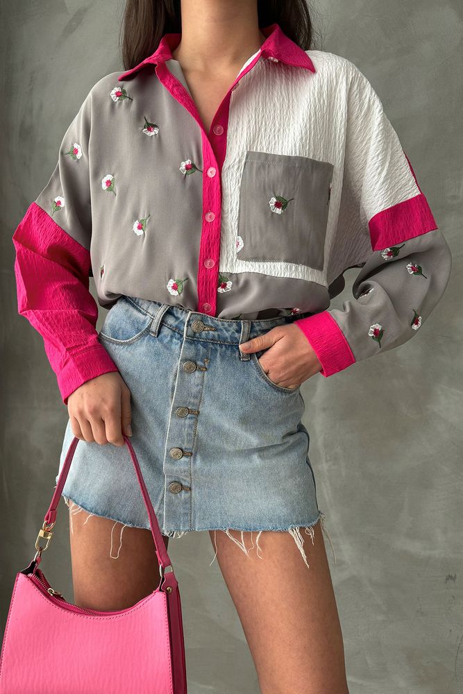 GrayFloral Shirt - Brand: Topshow - Women & Kids, Baby Clothes Wholesale - TheBS Women