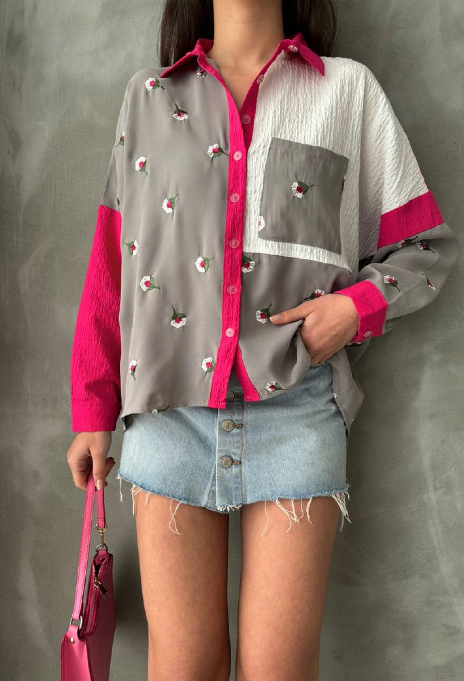 GrayFloral Shirt - Brand: Topshow - Women & Kids, Baby Clothes Wholesale - TheBS Women