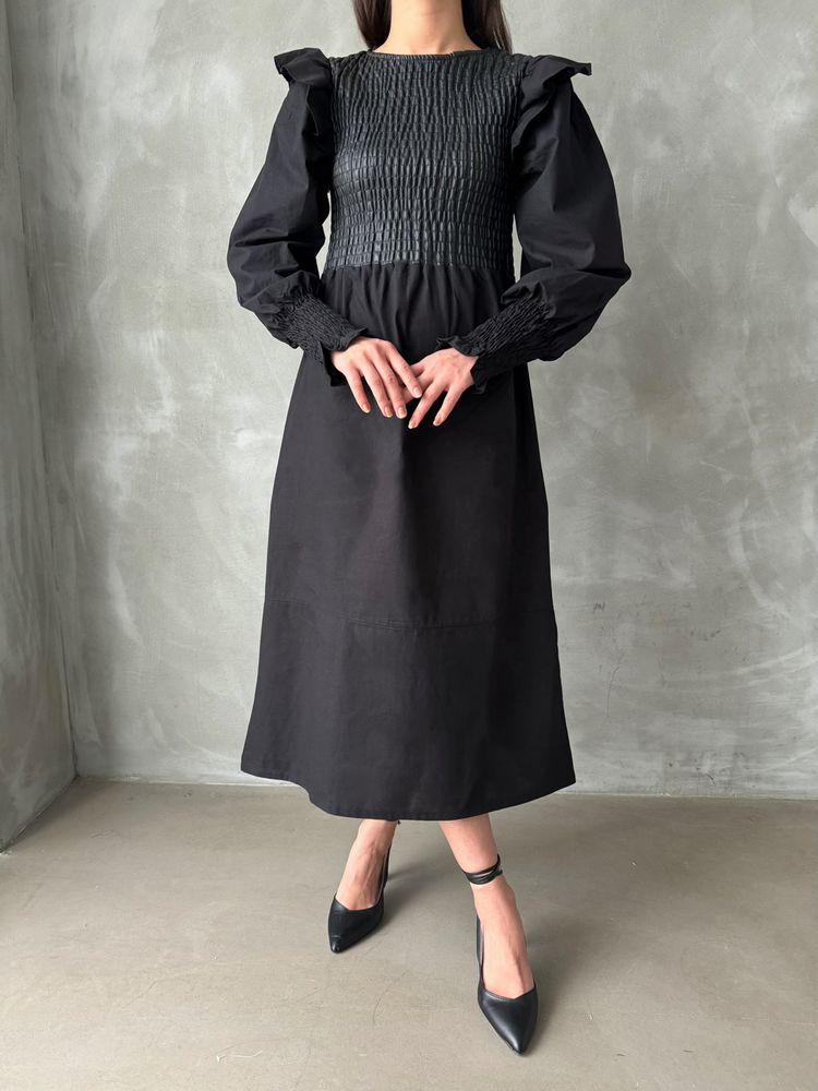 Black Size Leather Sleeve Skirt Poplin Dress – Brand: Topshow – Women & Kids, Baby Clothes Wholesale – TheBS Women