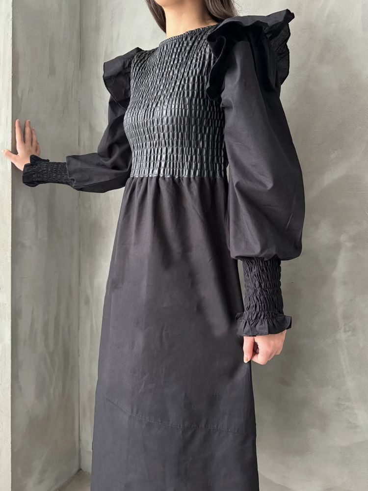 Black Size Leather Sleeve Skirt Poplin Dress – Brand: Topshow – Women & Kids, Baby Clothes Wholesale – TheBS Women