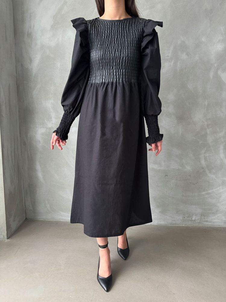 Black Size Leather Sleeve Skirt Poplin Dress – Brand: Topshow – Women & Kids, Baby Clothes Wholesale – TheBS Women