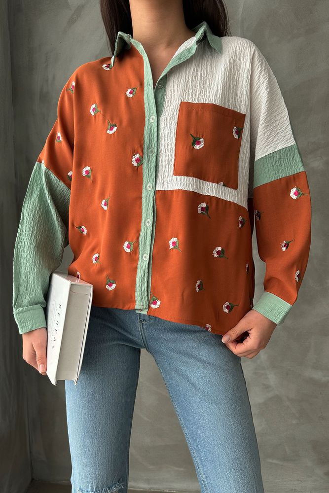 Tile Çağla Floral Shirt – Brand: Topshow – Women & Kids, Baby Clothes Wholesale – TheBS Women