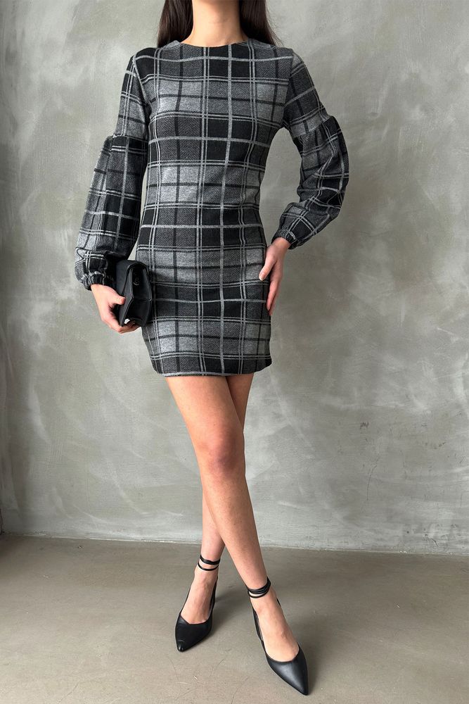 Anthracite Plaid Dress - Brand: Topshow - Women & Kids, Baby Clothes Wholesale - TheBS Women