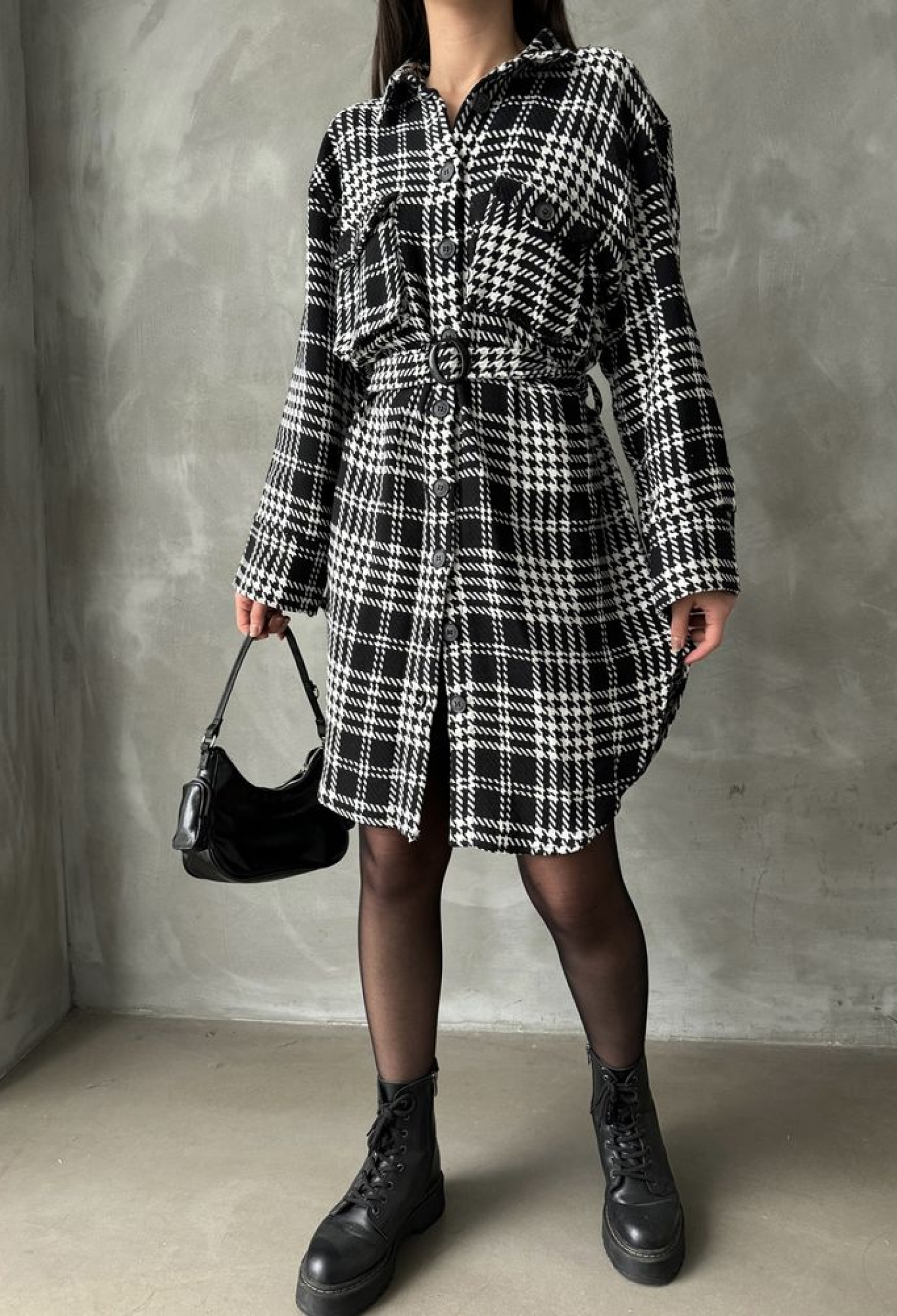 Plaid Houndstooth Plaid Dress - Brand: Topshow - Women & Kids, Baby Clothes Wholesale - TheBS Women