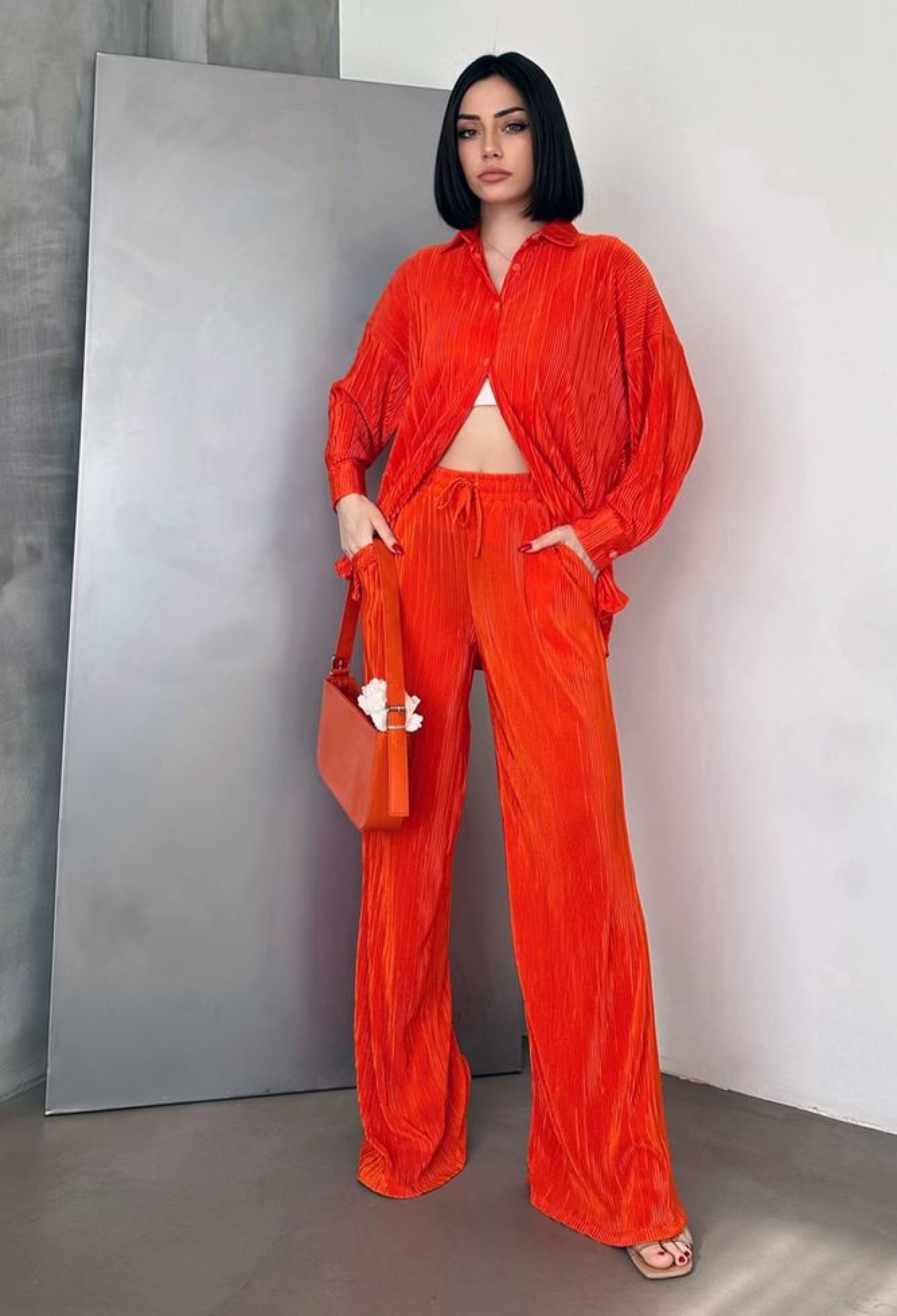 Oranj D 2387 Pleated Trousers - Brand: Topshow - Women & Kids, Baby Clothes Wholesale - TheBS Women