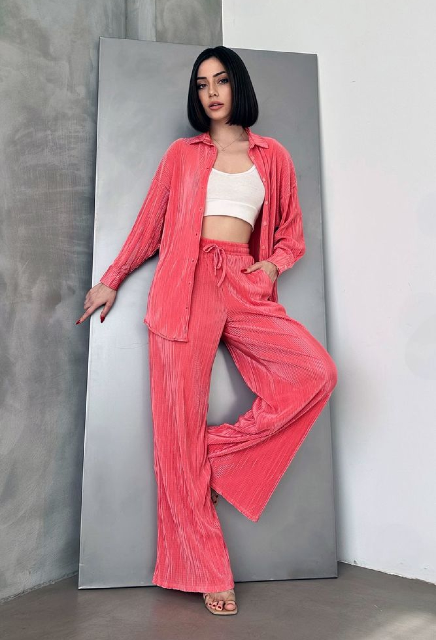 D 2387 Pleated Trousers - Brand: Topshow - Women & Kids, Baby Clothes Wholesale - TheBS Women