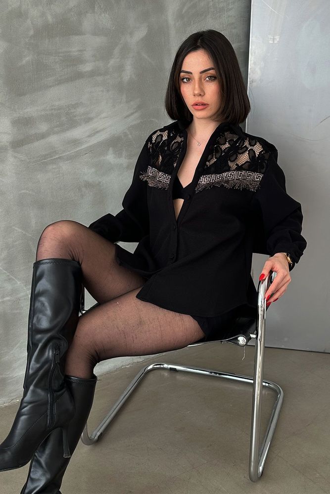 Lace Detailed Shirt – Brand: Topshow – Women & Kids, Baby Clothes Wholesale – TheBS Women