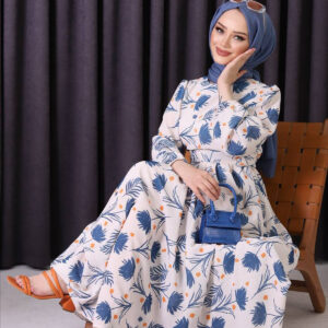 Linen Patterned Hijab Dress Sms002 - - Brand: Mode Roy - Women & Kids, Baby Clothes Wholesale - TheBS Women