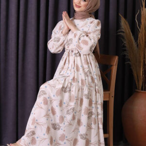 Linen Patterned Hijab Dress Sms002 - - Brand: Mode Roy - Women & Kids, Baby Clothes Wholesale - TheBS Women