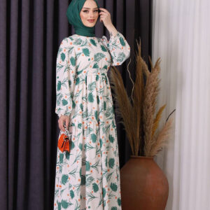 Linen Patterned Hijab Dress Sms002 - - Brand: Mode Roy - Women & Kids, Baby Clothes Wholesale - TheBS Women