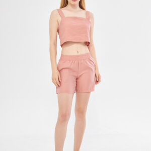 Nao Linen Set Square Neck Blouse In Pink - Brand: Evable - Women & Kids, Baby Clothes Wholesale - TheBS Women