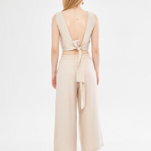 Comfy Closed Neck Open Back Belted Blouse In - Brand: Evable - Women & Kids, Baby Clothes Wholesale - TheBS Women