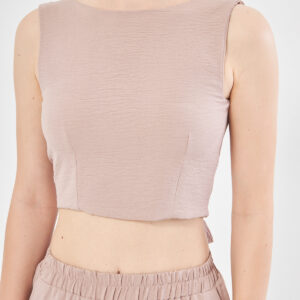 Comfy Closed Neck Open Back Belted Blouse In - Brand: Evable - Women & Kids, Baby Clothes Wholesale - TheBS Women