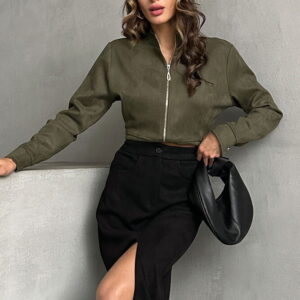 Suede Skirt- Khaki - Brand: Topshow - Women & Kids, Baby Clothes Wholesale - TheBS Women