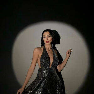 Halter Neck Sequin Dress - Gray - Brand: Mode Roy - Women & Kids, Baby Clothes Wholesale - TheBS Women