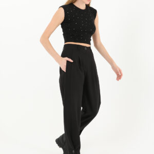 Women's Pleated Front Buttoned Leg Trousers - Brand: Puane - Women & Kids, Baby Clothes Wholesale - TheBS Women