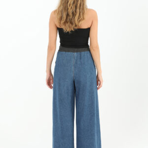 Wide Leg Trousers With Denim Side Detail -& Blue - Brand: SOUL - Women & Kids, Baby Clothes Wholesale - TheBS Women