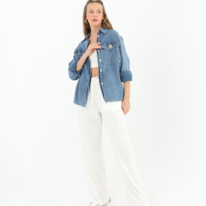 Pocket Accessory Denim Shirt - Brand: SOUL - Women & Kids, Baby Clothes Wholesale - TheBS Women