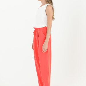 Carrot Shaped Trousers With Waist Tie - Coral - Brand: Puane - Women & Kids, Baby Clothes Wholesale - TheBS Women